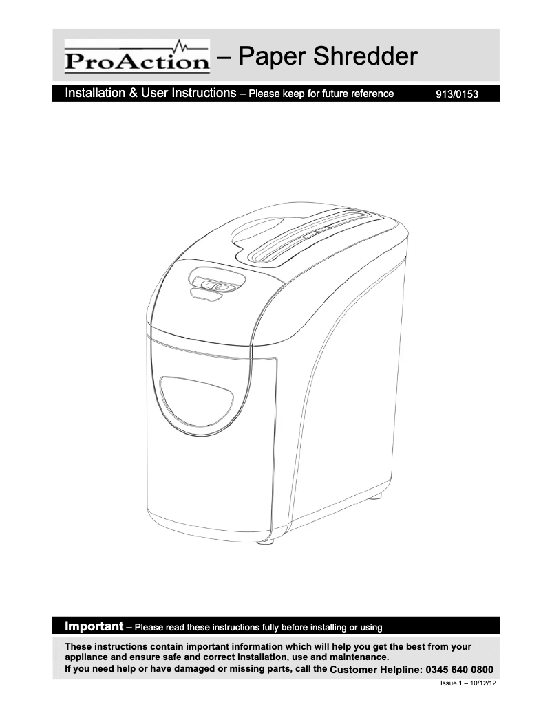 Página 1 del manual Manual de usuario ProAction OS801CP