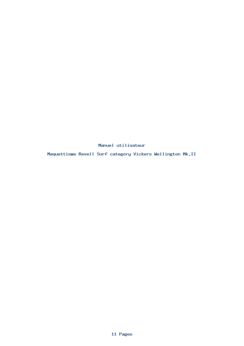 Page 1 de la notice Manuel utilisateur Revell Surf category Vickers Wellington Mk.II