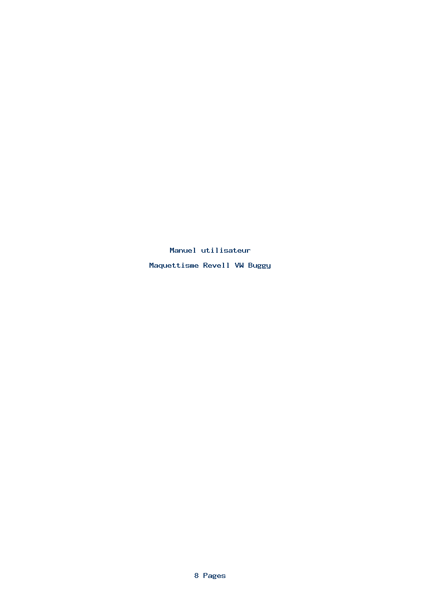 Page 1 de la notice Manuel utilisateur Revell VW Buggy