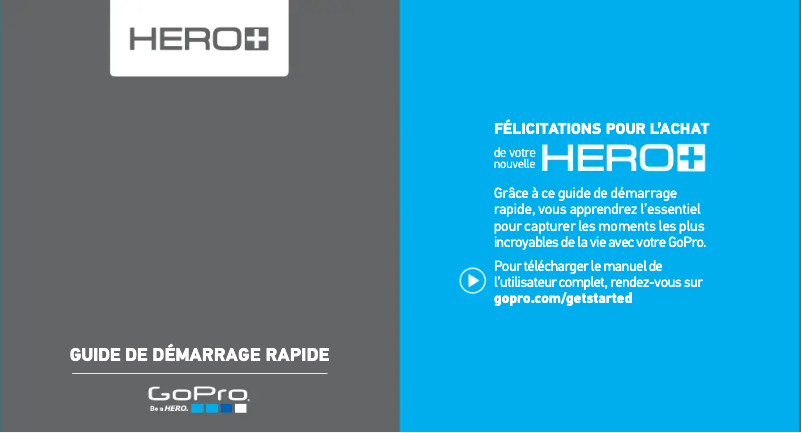 Page 1 de la notice Guide de démarrage rapide GoPro Hero