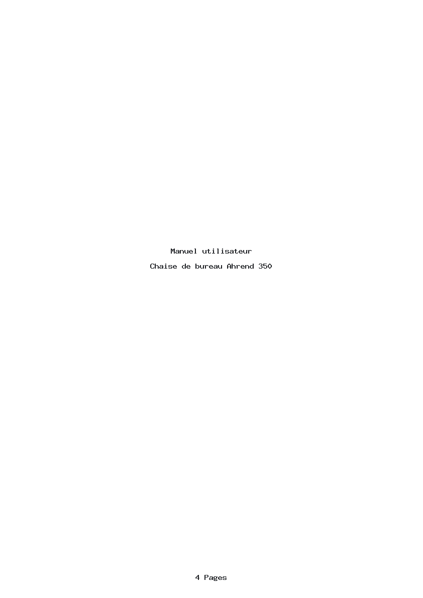 Page 1 de la notice Manuel utilisateur Ahrend 350