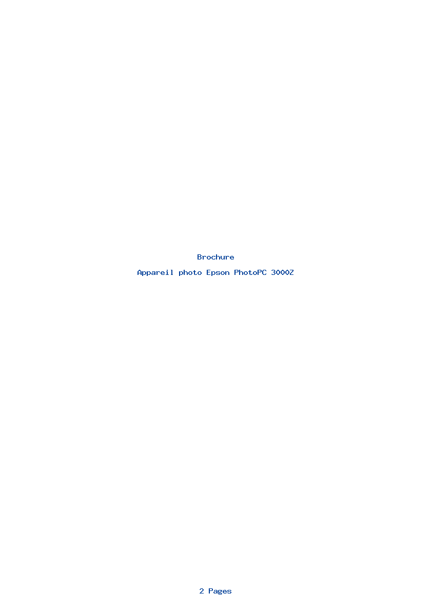 Page 1 de la notice Brochure Epson PhotoPC 3000Z
