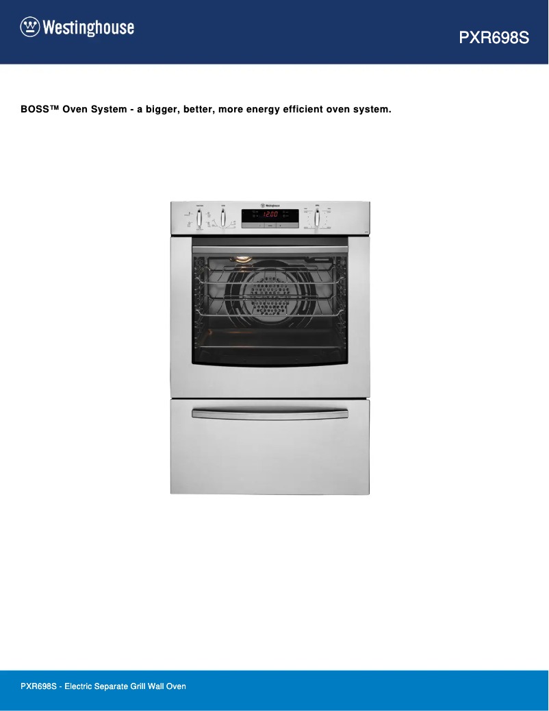 Page 1 de la notice Fiche technique Westinghouse PXR698S