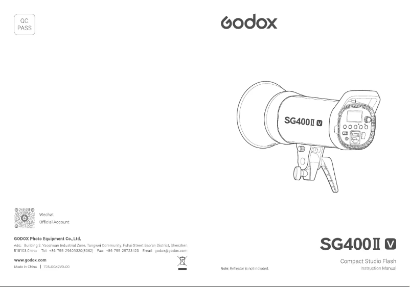 Page 1 de la notice Manuel utilisateur Godox SG400III