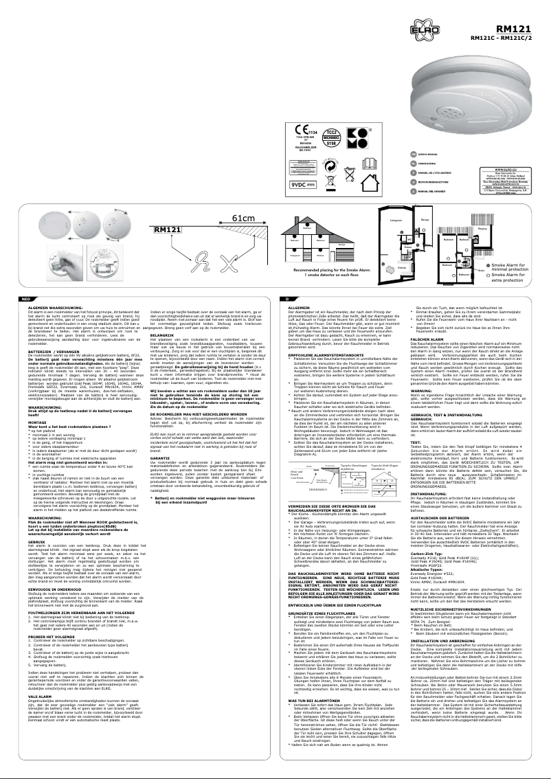 Página 1 del manual Manual de usuario Elro RM121C