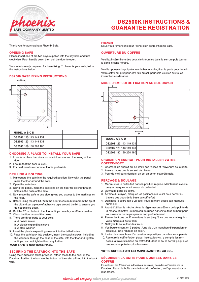 Page 1 de la notice Manuel utilisateur Phoenix DS2503K