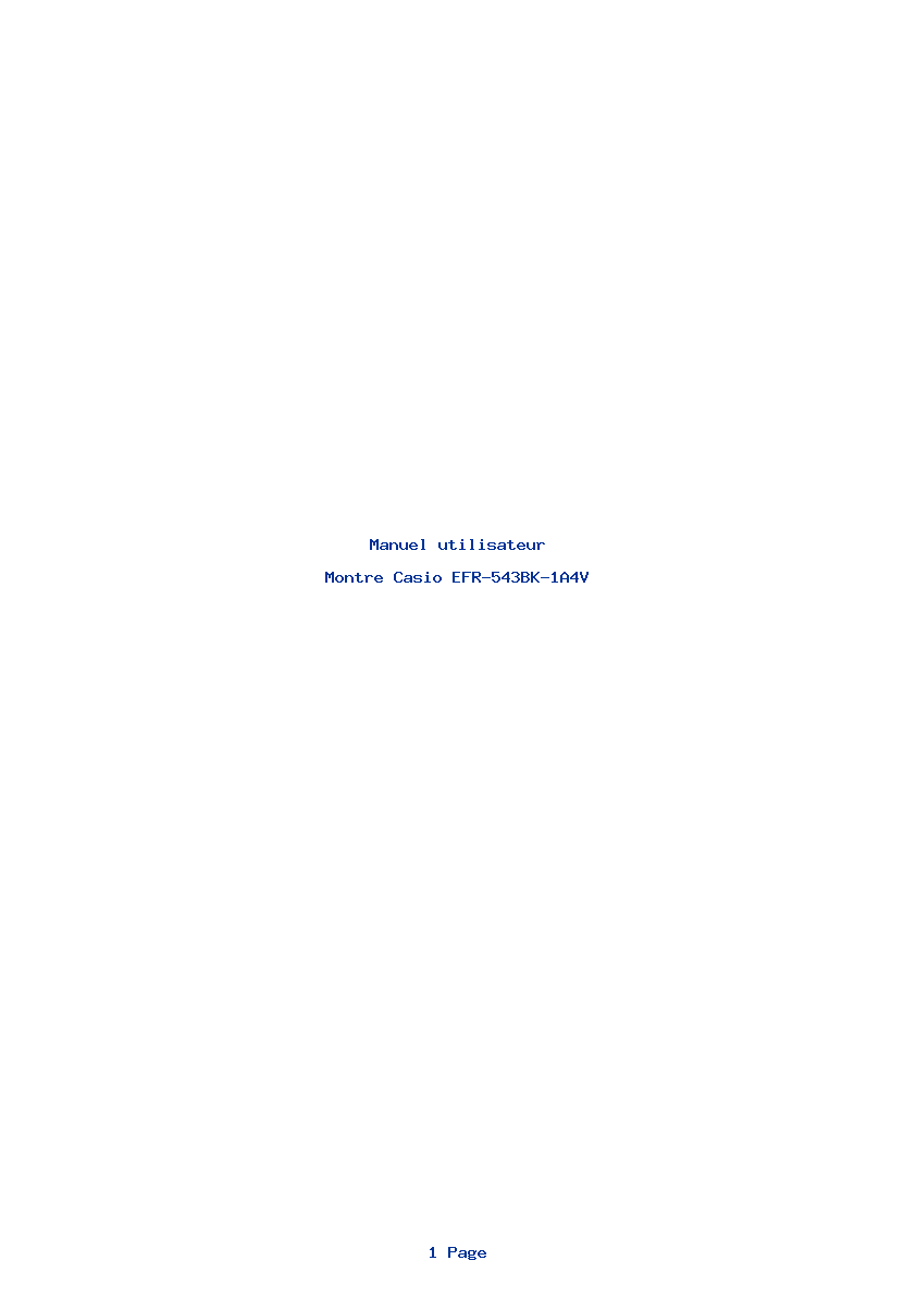 Page 1 de la notice Manuel utilisateur Casio EFR-543BK-1A4V