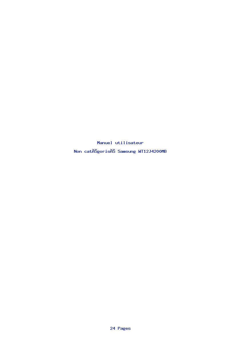 Page 1 de la notice Manuel utilisateur Samsung WT12J4200MB