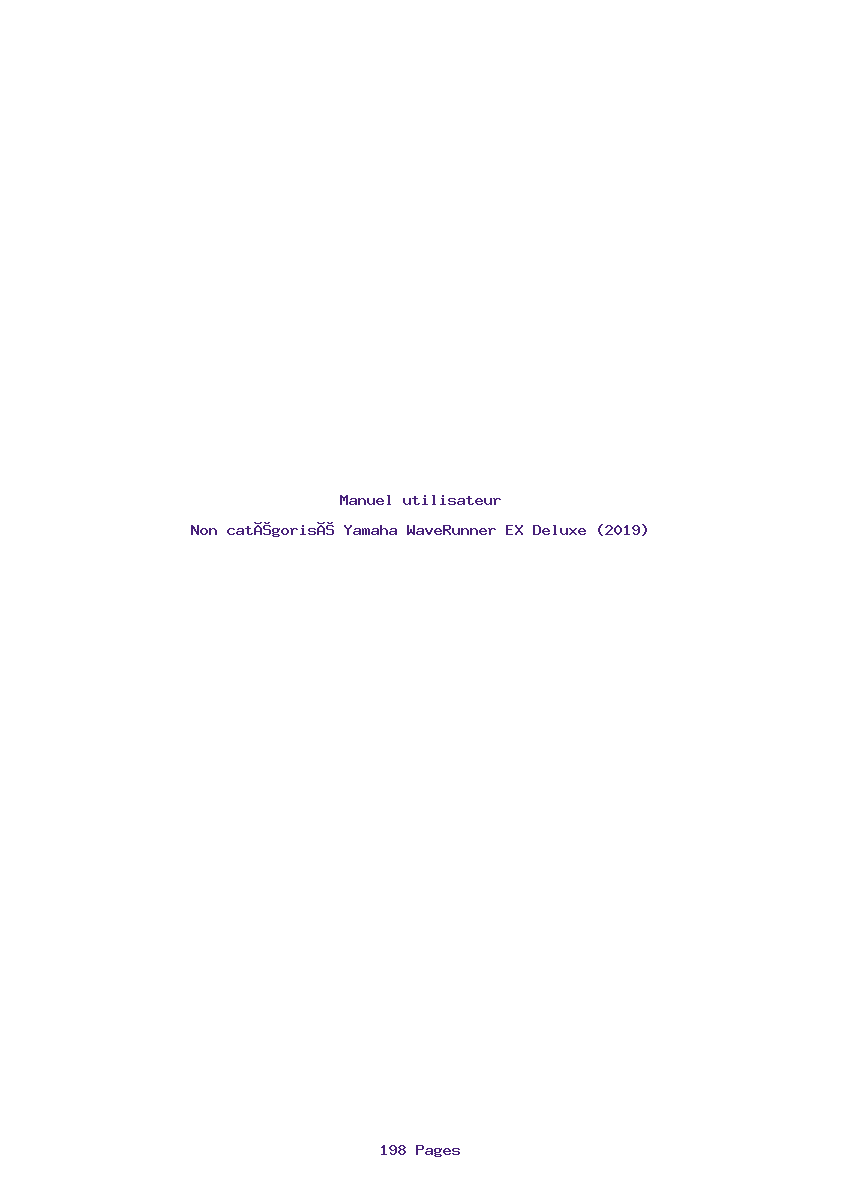 Page 1 de la notice Manuel utilisateur Yamaha WaveRunner EX Deluxe (2019)