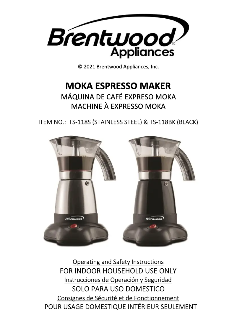 Page 1 de la notice Manuel utilisateur Brentwood TS-118S