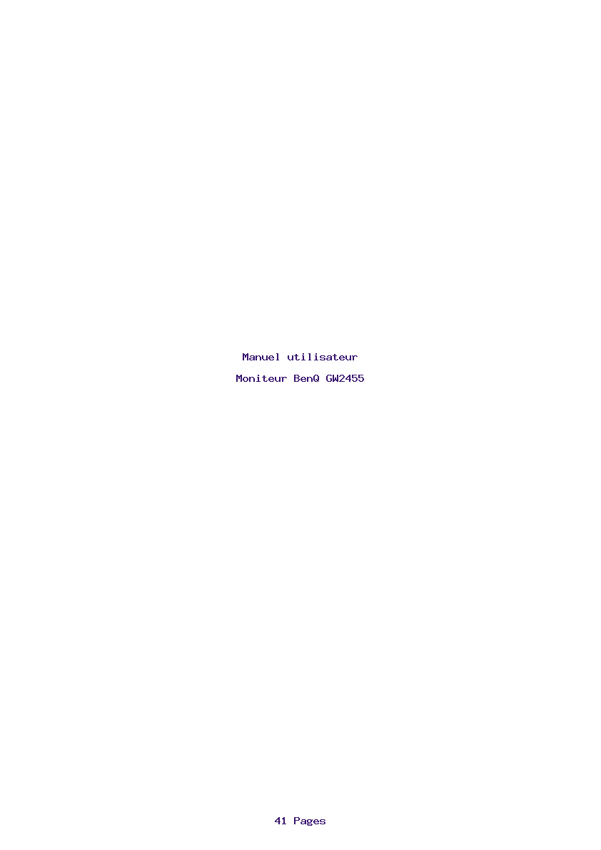 Page 1 de la notice Manuel utilisateur BenQ GW2455