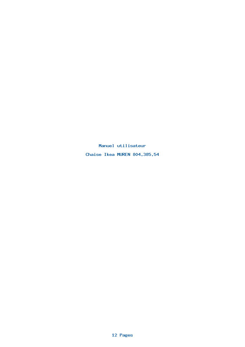 Page 1 de la notice Manuel utilisateur Ikea MUREN 804.385.54
