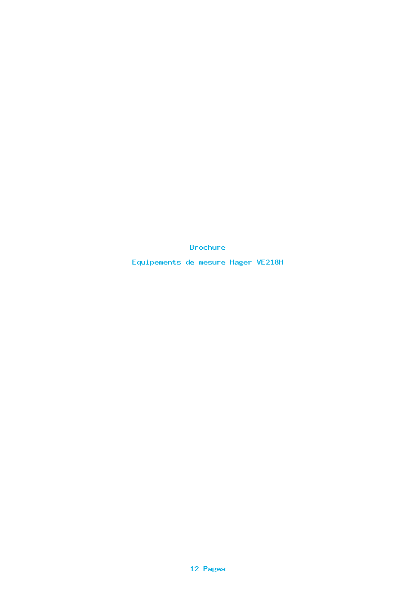 Page 1 de la notice Brochure Hager VE218H