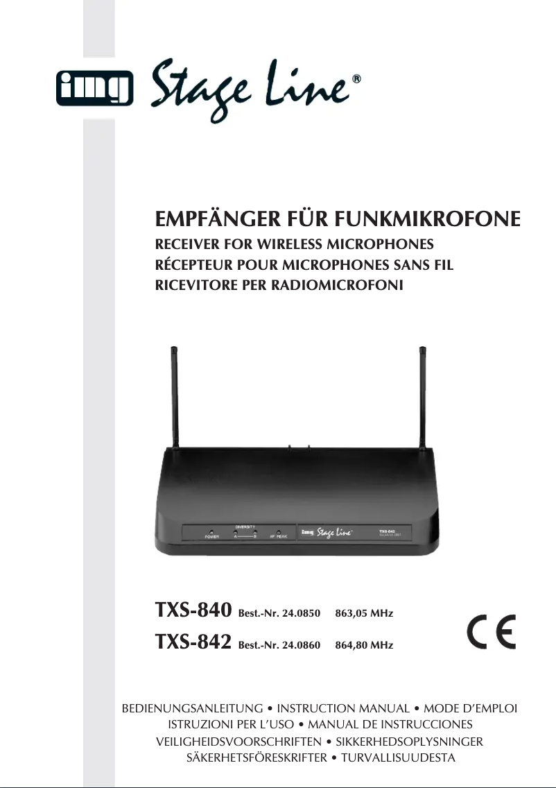 Page 1 de la notice Manuel utilisateur Monacor TXS-840