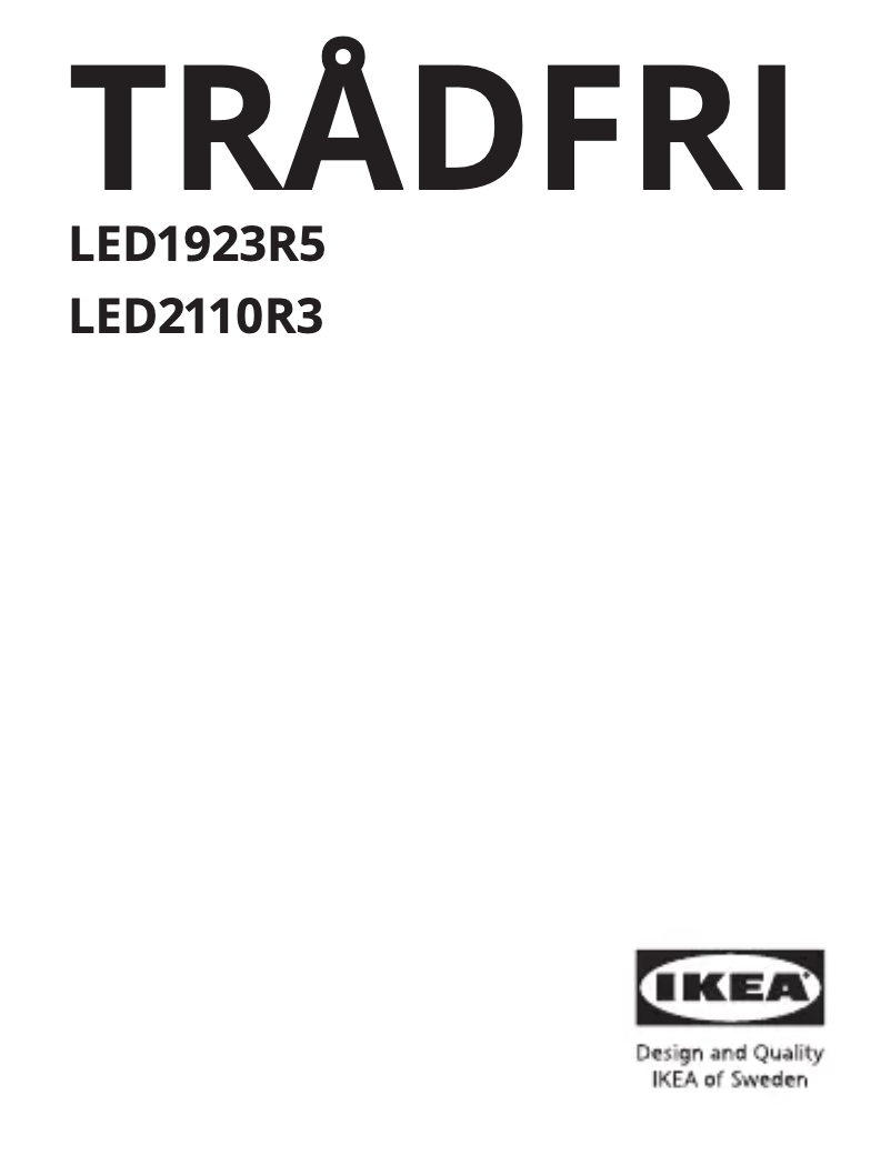 Page 1 de la notice Manuel utilisateur Ikea TRÅDFRI 705.474.74