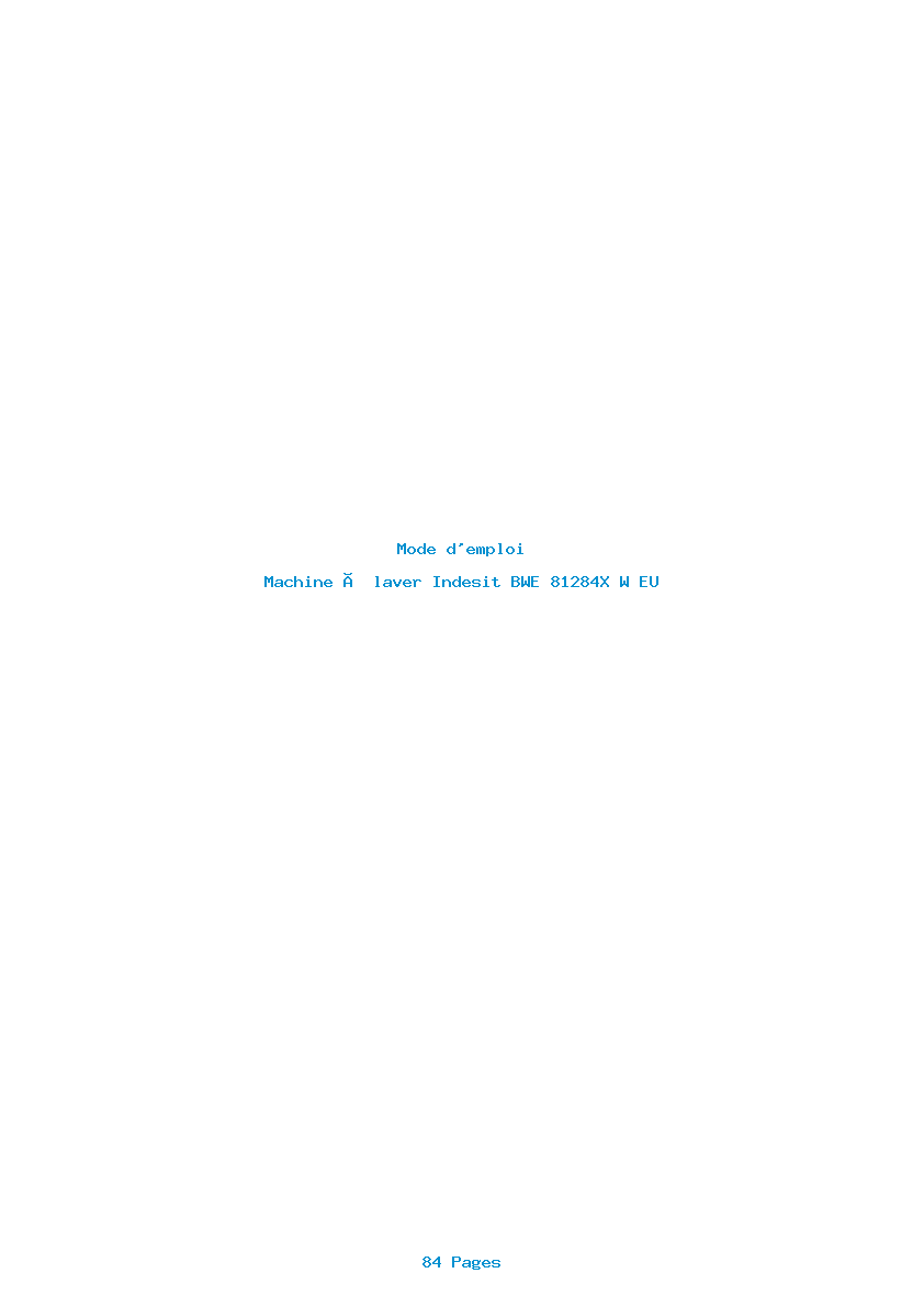 Page 1 de la notice Mode d'emploi Indesit BWE 81284X W EU