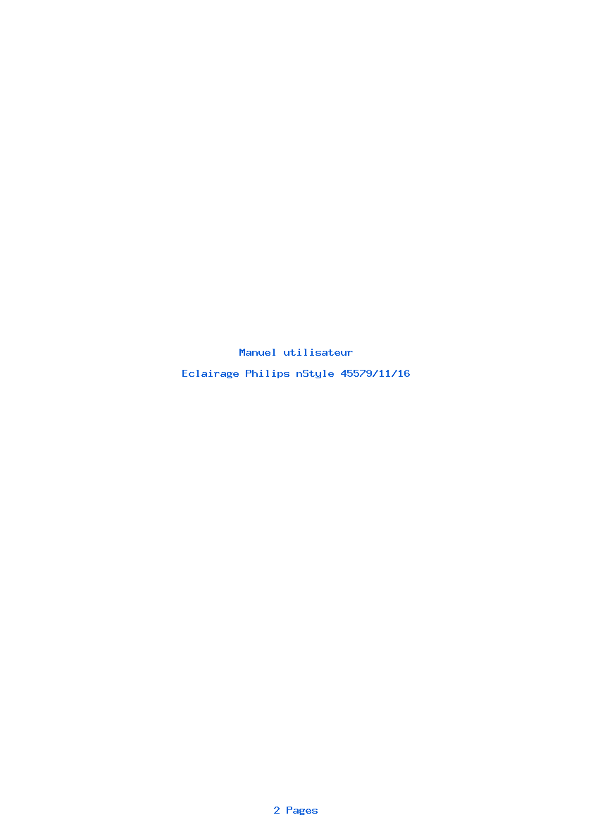 Page 1 de la notice Manuel utilisateur Philips nStyle 45579/11/16