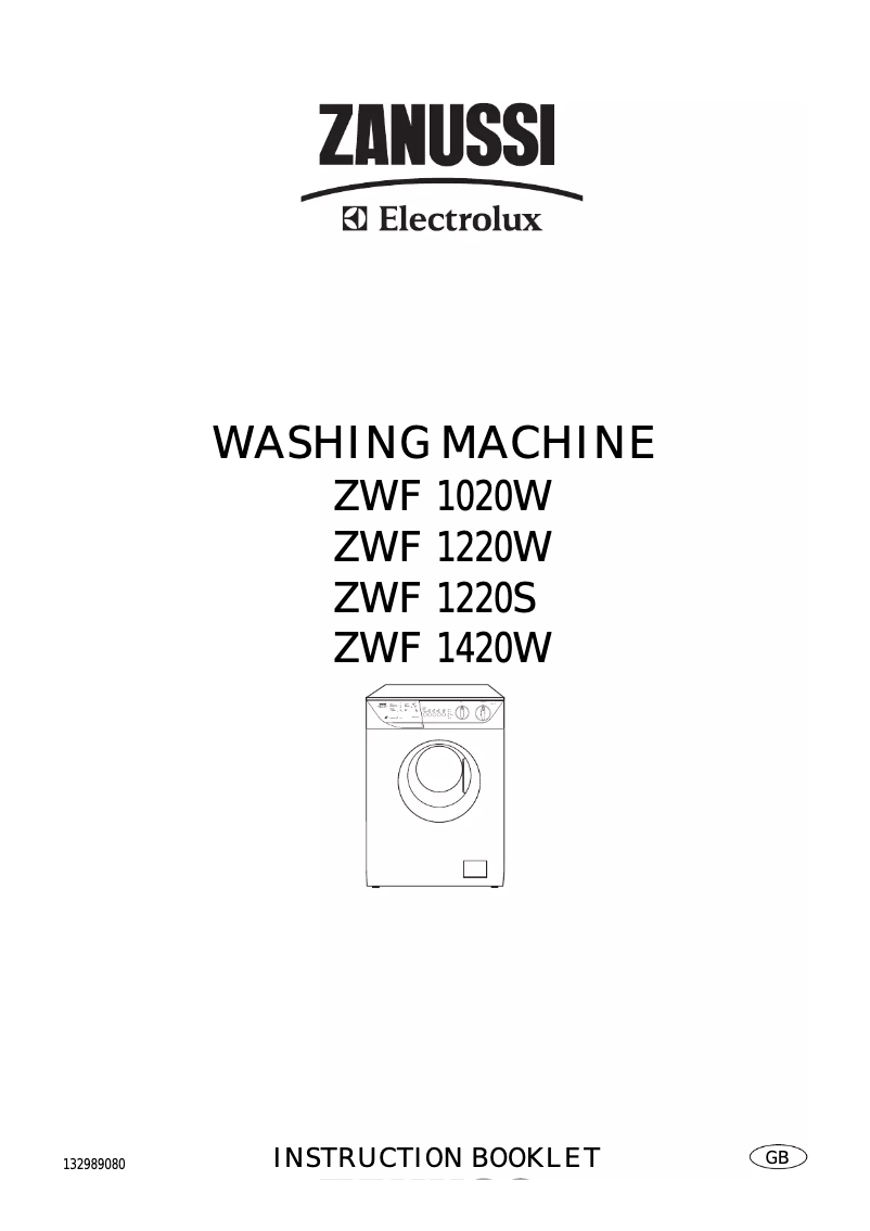 Page 1 of the manual User Manual Zanussi-Electrolux ZWF 1220 S