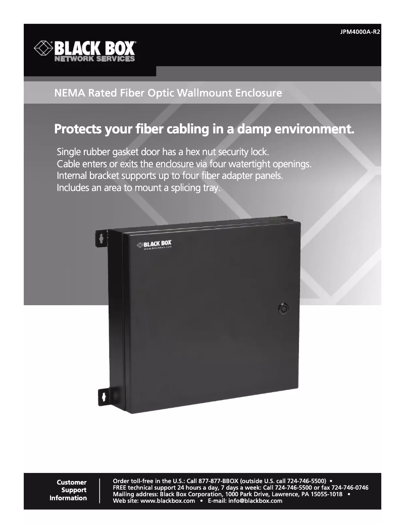 Page 1 de la notice Manuel utilisateur Black Box JPM4000A-R2