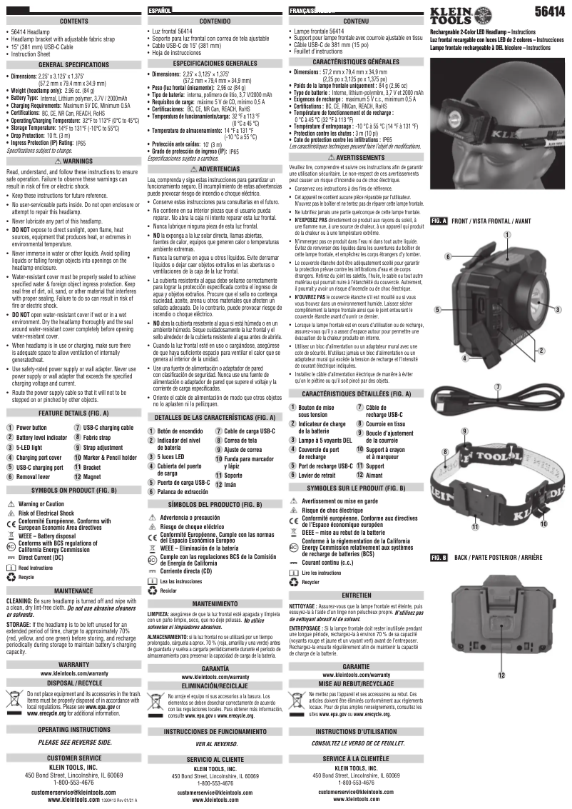 Page 1 of the manual User Manual Klein Tools 56414