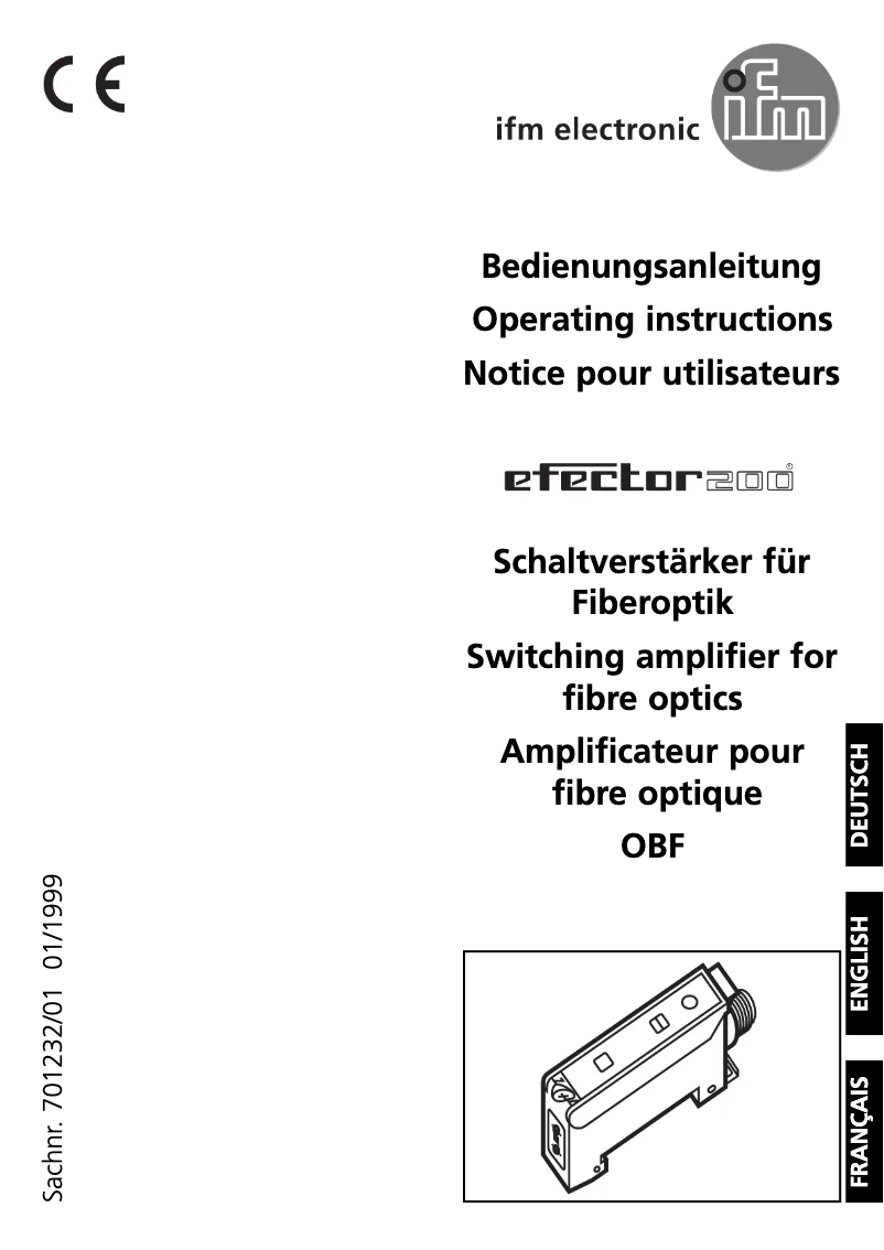 Page 1 de la notice Manuel utilisateur IFM OB5022