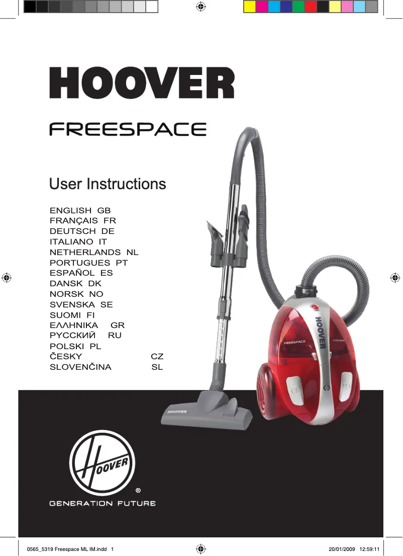 Página 1 del manual Manual de usuario Hoover Freespace TRTFS7186011