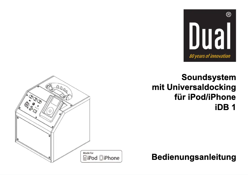Page 1 of the manual User Manual Dual iDB 1