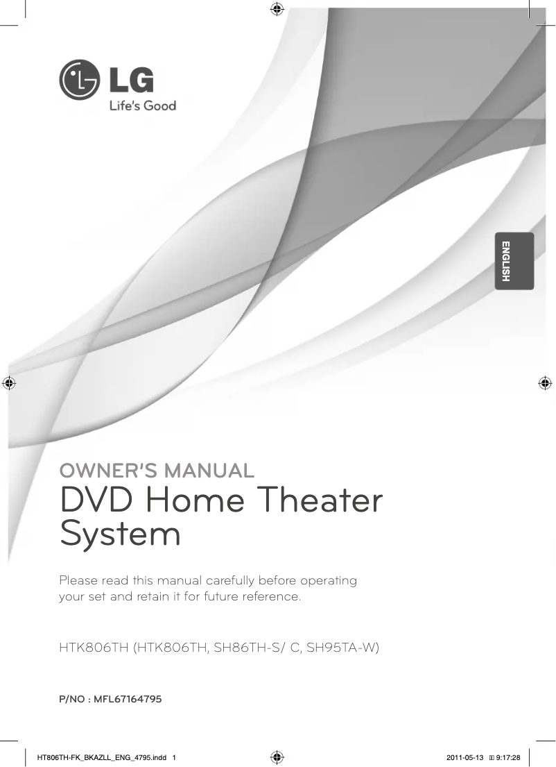 Page 1 de la notice Manuel utilisateur LG HTK806TH