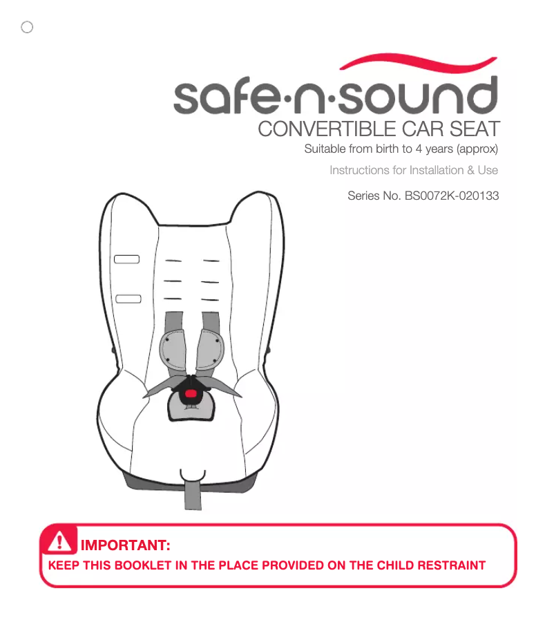 Page 1 de la notice Manuel utilisateur Safe-n-Sound Cavalier