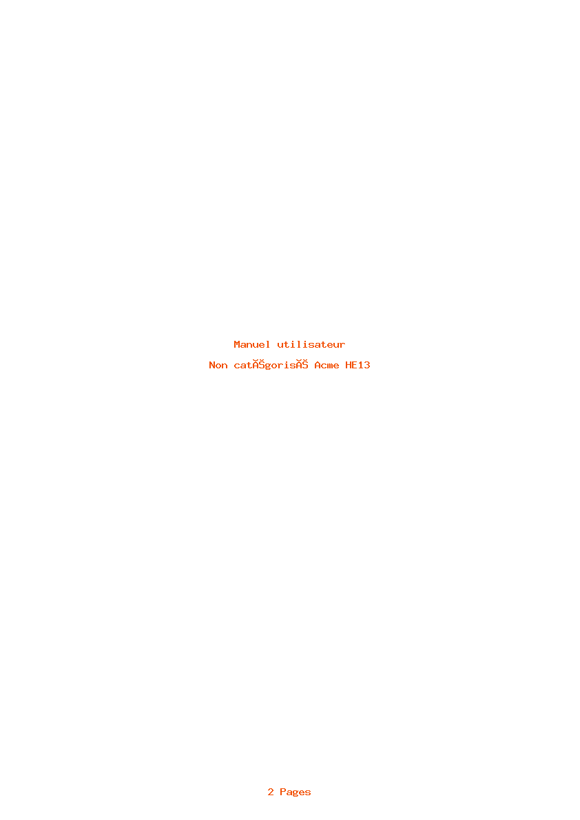 Page 1 de la notice Manuel utilisateur Acme HE13