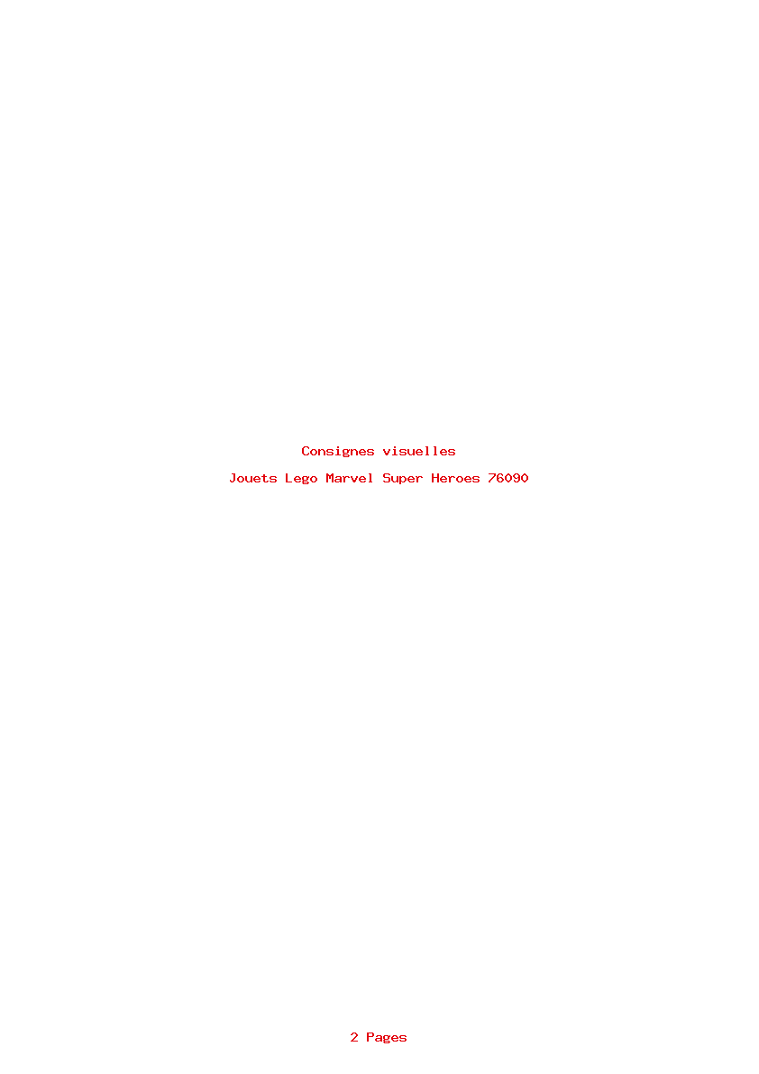 Page 1 de la notice Consignes visuelles Lego Marvel Super Heroes 76090