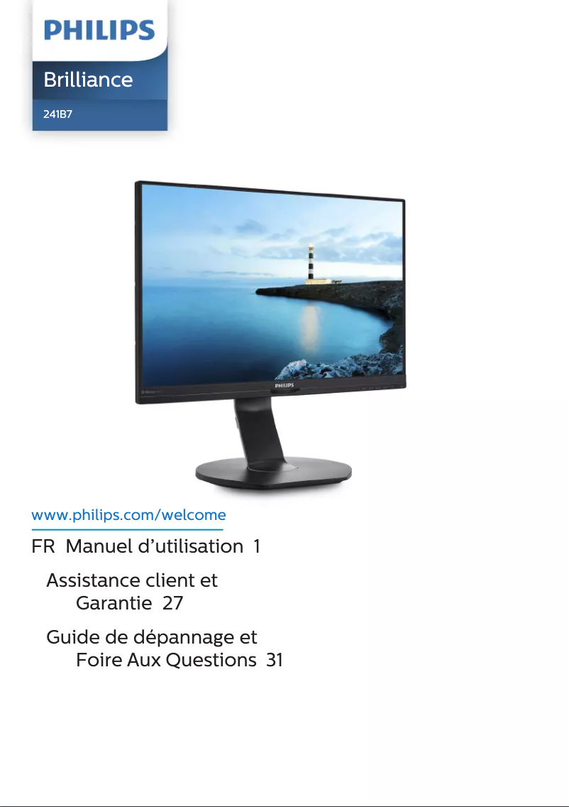 Image de la première page du manuel de l'appareil Brilliance 241B7QPJKEB