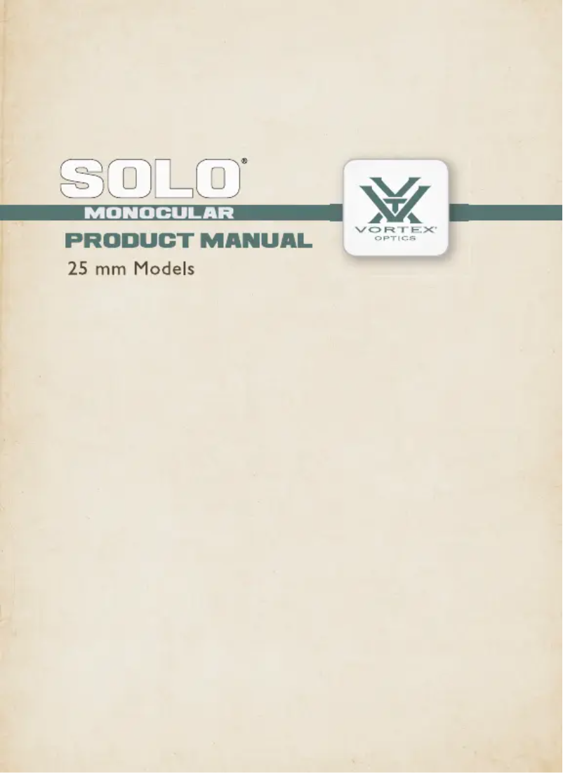 Page 1 de la notice Manuel utilisateur Vortex Solo 8x25