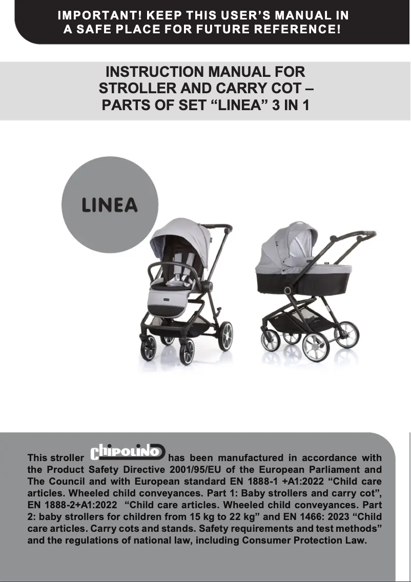 Page 1 de la notice Manuel utilisateur Chipolino Linea 3 in 1