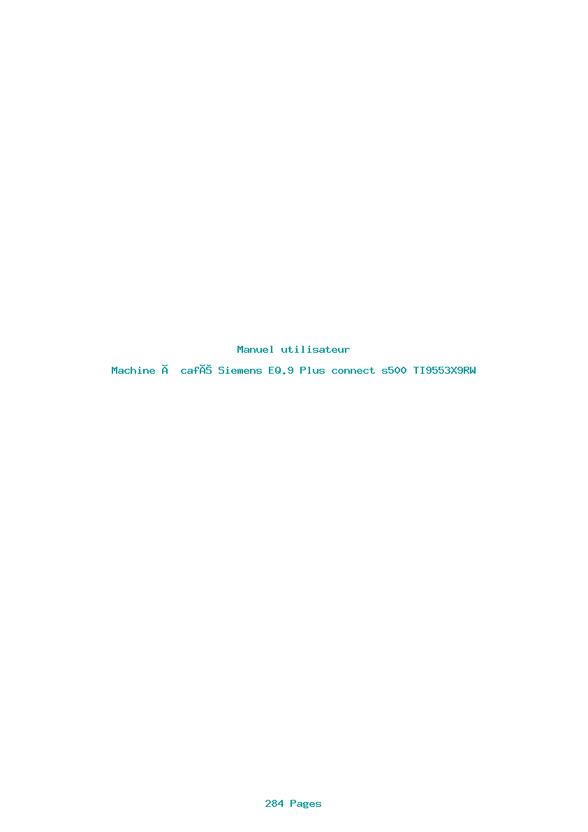 Page 1 de la notice Manuel utilisateur Siemens EQ.9 Plus connect s500 TI9553X9RW