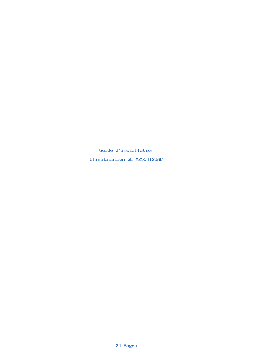 Page 1 de la notice Guide d'installation GE AZ55H12DAB