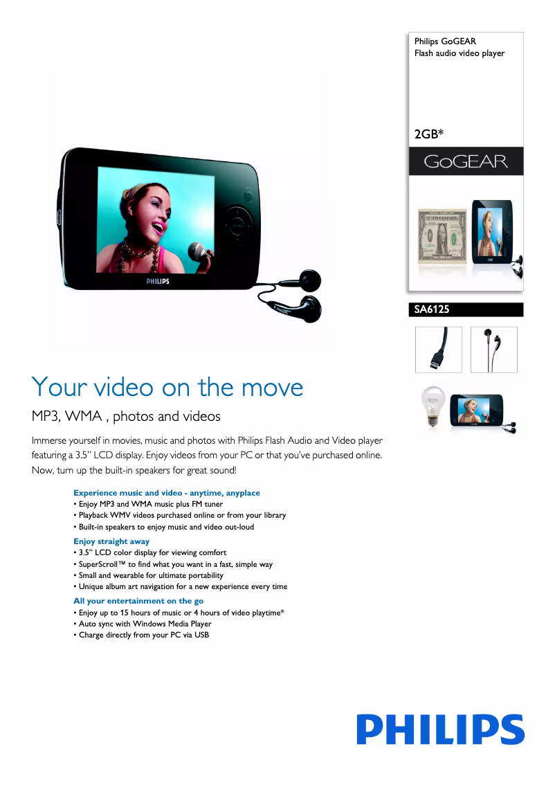 Page n°1 - Brochure Philips GoGear SA6125