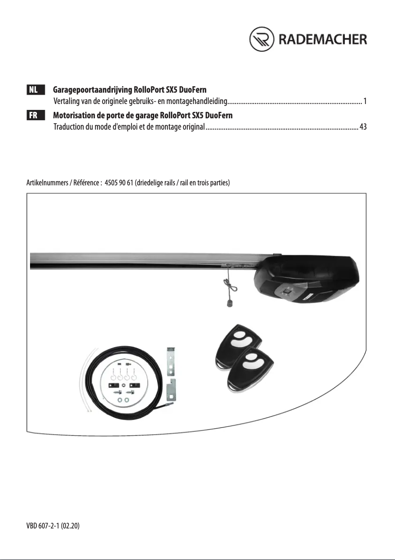 Page 1 de la notice Manuel utilisateur RADEMACHER RolloPort SX5 DuoFern
