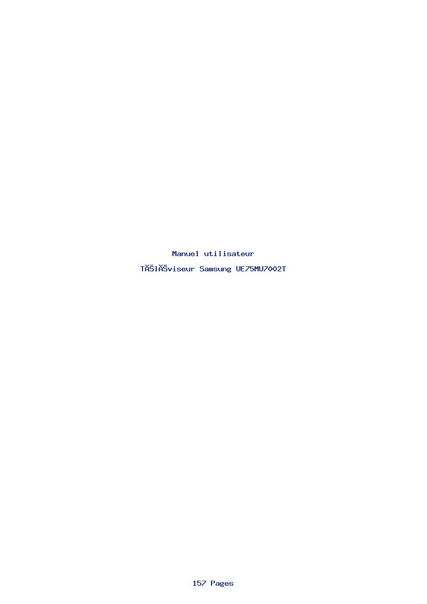 Page 1 de la notice Manuel utilisateur Samsung UE75MU7002T