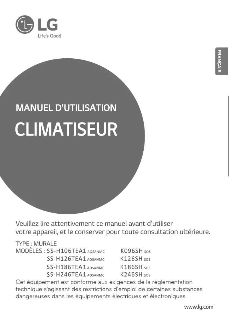 Page 1 de la notice Manuel utilisateur LG K126SH