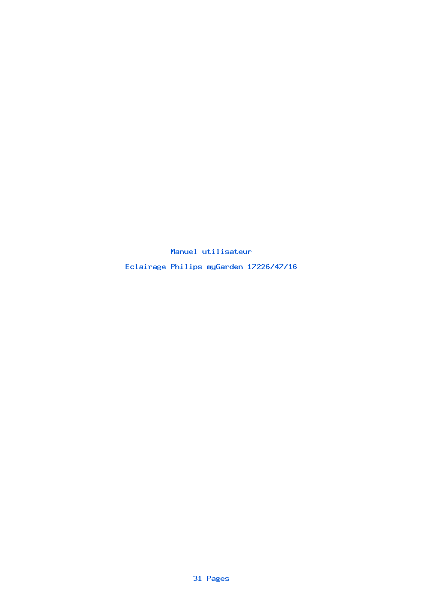 Page 1 de la notice Manuel utilisateur Philips myGarden 17226/47/16