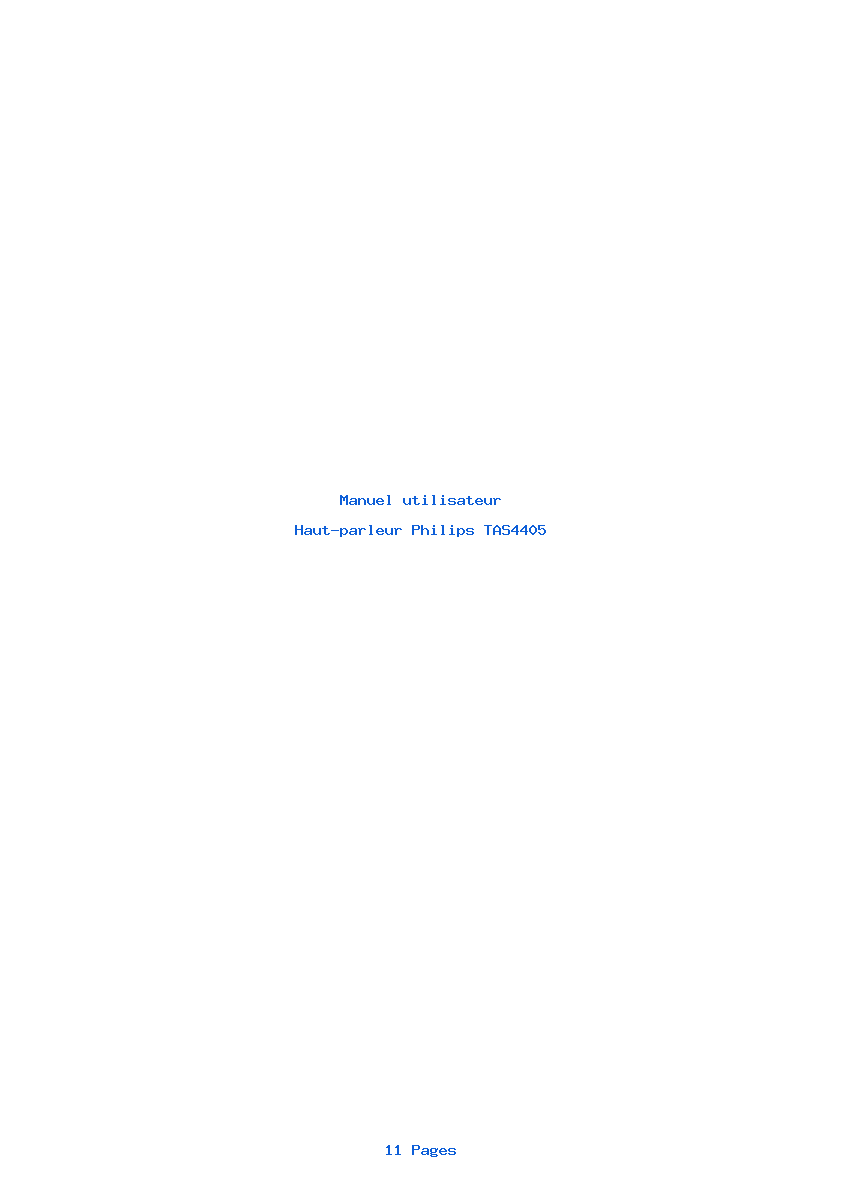 Page 1 de la notice Manuel utilisateur Philips TAS4405