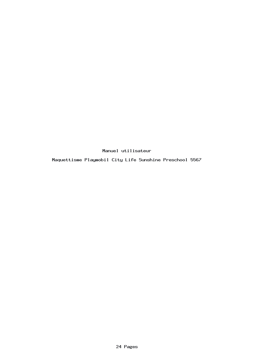 Page 1 de la notice Manuel utilisateur Playmobil City Life Sunshine Preschool 5567