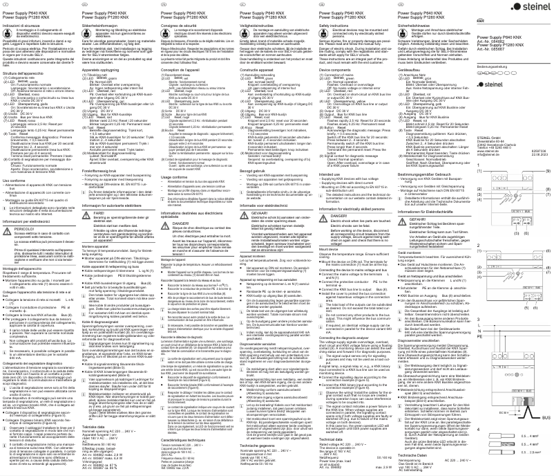 Page 1 de la notice Guide de démarrage rapide Steinel P640 KNX
