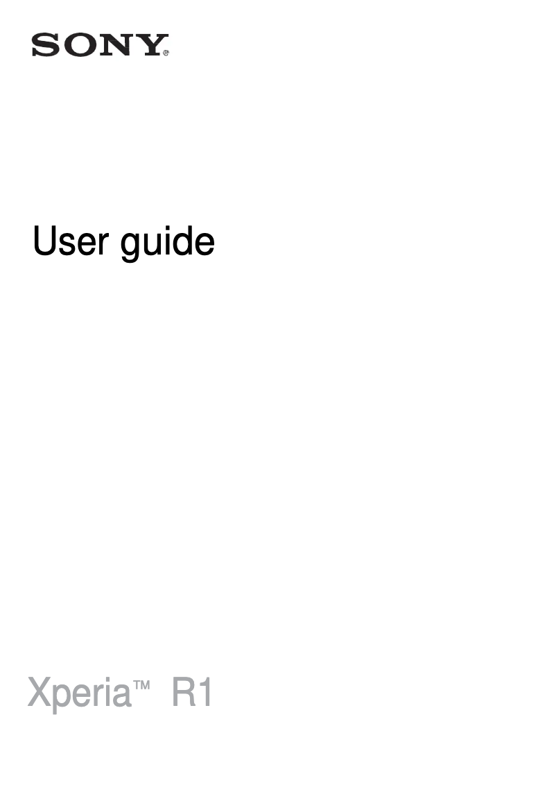 Image de la première page du manuel de l'appareil Xperia R1