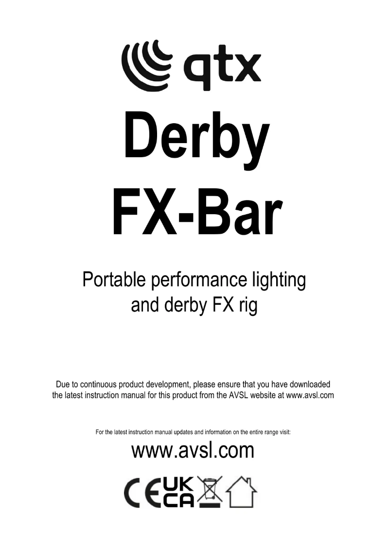 Page 1 de la notice Manuel utilisateur Qtx Derby FX-Bar