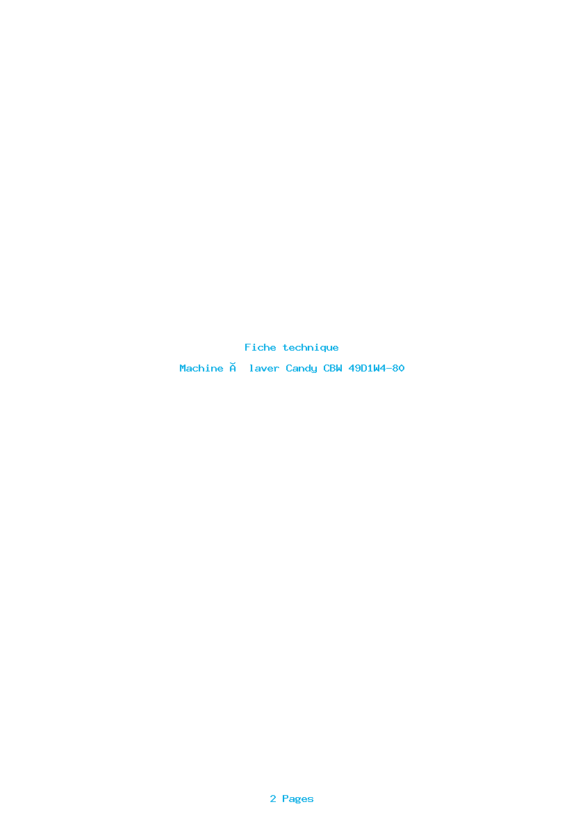 Image de la première page du manuel de l'appareil CBW 49D1W4-80