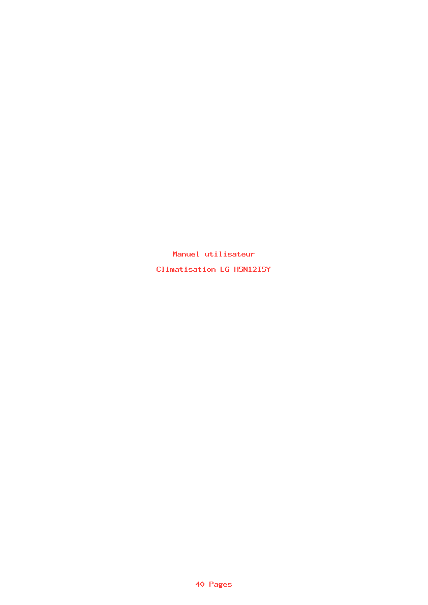 Page 1 de la notice Manuel utilisateur LG HSN12ISY