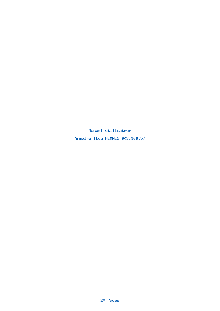 Page 1 de la notice Manuel utilisateur Ikea HEMNES 903.966.57