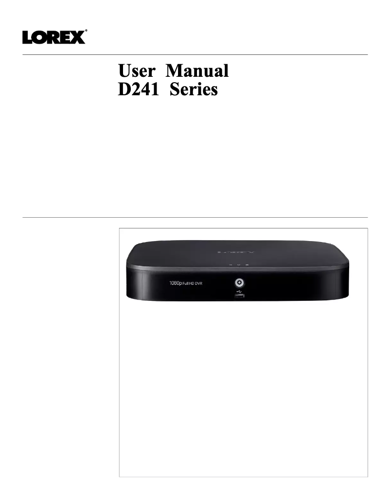 Page 1 of the manual User Manual Lorex DP181-42NAE